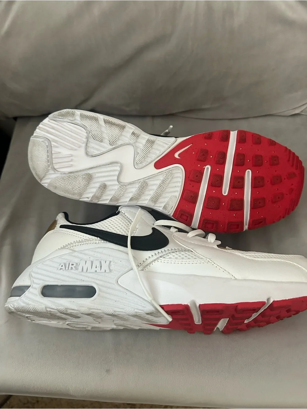 Nike White Black Gold Red Air Max Sneakers